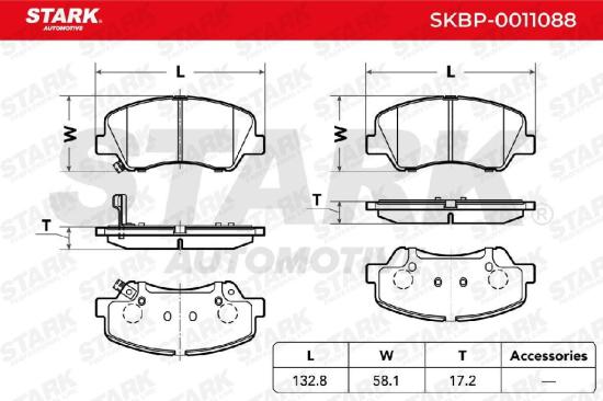 STARK Bremsbelagsatz Bremsbeläge Vorne für HYUNDAI i20 Schrägheck (GB, IB) Bild STARK Bremsbelagsatz Bremsbeläge Vorne für HYUNDAI i20 Schrägheck (GB, IB)