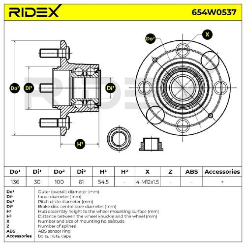 RIDEX 654W0537 Radlagersatz pro 1 Rad Hinten für HONDA CIVIC VI Hatchback Bild RIDEX 654W0537 Radlagersatz pro 1 Rad Hinten für HONDA CIVIC VI Hatchback