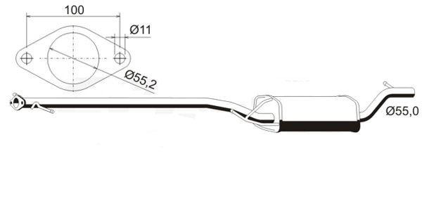 VEGAZ Mittelschalldämpfer für FORD FOCUS (DAW, DBW)