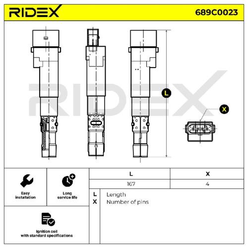 RIDEX 689C0023 Zündspule für VW Golf 1V Schrägheck (1J1) 22905100E 22905100H Bild RIDEX 689C0023 Zündspule für VW Golf 1V Schrägheck (1J1) 22905100E 22905100H