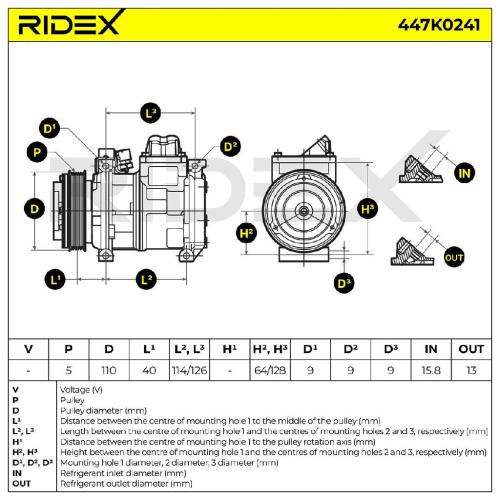 RIDEX A/C Kompressor für Klimaanlage Klimakompressor mit ID: 10PA17 Kältemittel: Bild RIDEX A/C Kompressor für Klimaanlage Klimakompressor mit ID: 10PA17 Kältemittel: