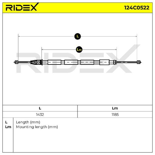 RIDEX Handbremsseil Hinten passend für PEUGEOT 205 II (20A/C) Bild RIDEX Handbremsseil Hinten passend für PEUGEOT 205 II (20A/C)