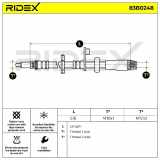 RIDEX Bremsschlauch 83B0248 VORNE beidseitig BREMSSCHLÄUCHE Länge: 518mm
