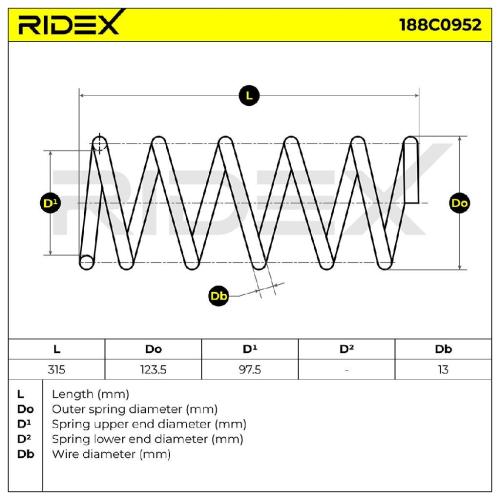 RIDEX 188C0952 2x Federn Fahrwerksfedern Hinten für FIAT PANDA (169) Bild RIDEX 188C0952 2x Federn Fahrwerksfedern Hinten für FIAT PANDA (169)