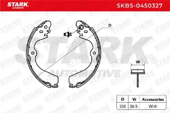 STARK Bremsbacken Satz für Trommelbremse Hinten für NISSAN NV200 / Evalia Bus Bild STARK Bremsbacken Satz für Trommelbremse Hinten für NISSAN NV200 / Evalia Bus