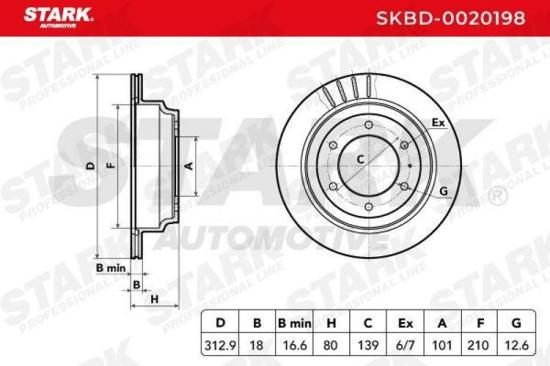 STARK SKBD-0020198 2x Bremsscheiben Hinten Ø313mm Belüftet für OPEL Bild STARK SKBD-0020198 2x Bremsscheiben Hinten Ø313mm Belüftet für OPEL