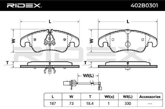 RIDEX Bremsbelagsatz Bremsbeläge Vorne für AUDI A4 Avant (8K5, B8) A6 Avant Q5 Bild RIDEX Bremsbelagsatz Bremsbeläge Vorne für AUDI A4 Avant (8K5, B8) A6 Avant Q5