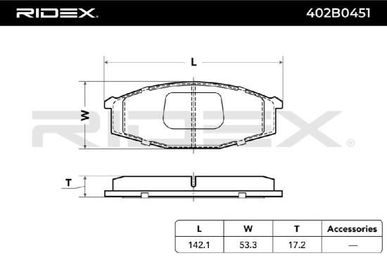RIDEX Bremsbelagsatz Bremsbeläge Vorne für NISSAN Patrol GR IV SUV (Y60, GR) Bild RIDEX Bremsbelagsatz Bremsbeläge Vorne für NISSAN Patrol GR IV SUV (Y60, GR)