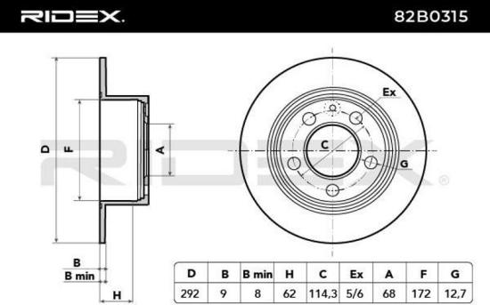 RIDEX 82B0315 2x Bremsscheiben Hinten Ø291,5mm voll für NISSAN 432063Z600 Bild RIDEX 82B0315 2x Bremsscheiben Hinten Ø291,5mm voll für NISSAN 432063Z600