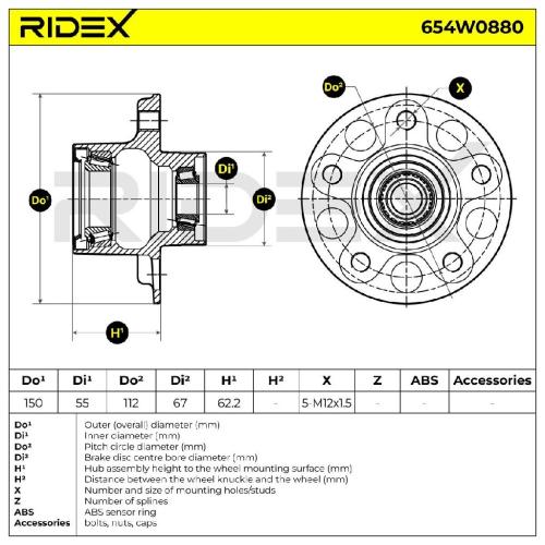 RIDEX 654W0880 Radlagersatz pro 1 Rad Vorne passend für MERCEDES-BENZ 2303300325 Bild RIDEX 654W0880 Radlagersatz pro 1 Rad Vorne passend für MERCEDES-BENZ 2303300325