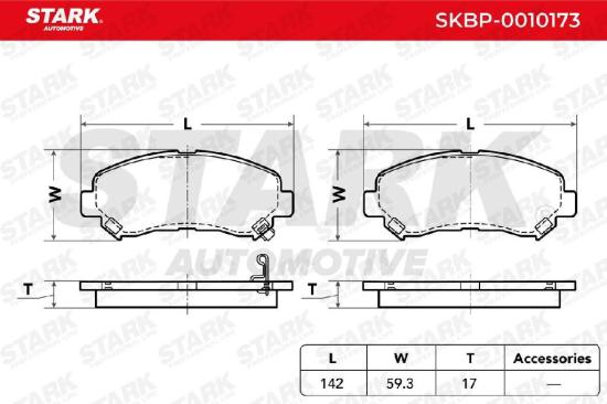 STARK Bremsbelagsatz Bremsbeläge Vorne für NISSAN Qashqai / Qashqai +2 I JUKE Bild STARK Bremsbelagsatz Bremsbeläge Vorne für NISSAN Qashqai / Qashqai +2 I JUKE