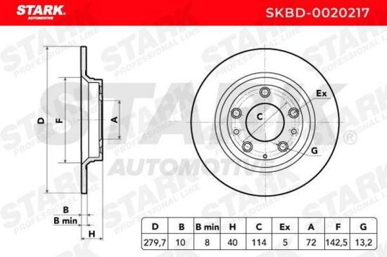 STARK SKBD-0020217 2x Bremsscheiben Hinten Ø280mm voll für MAZDA 6 Kombi Bild STARK SKBD-0020217 2x Bremsscheiben Hinten Ø280mm voll für MAZDA 6 Kombi