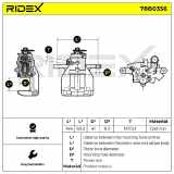 RIDEX 78B0356 Bremssattel Bremszange Hinten rechts für CITROËN JUMPY Kasten