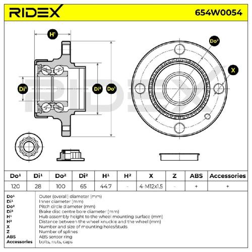 RIDEX 654W0054 Radlagersatz pro 1 Rad Hinten beidseitig für VW Polo Schrägheck Bild RIDEX 654W0054 Radlagersatz pro 1 Rad Hinten beidseitig für VW Polo Schrägheck