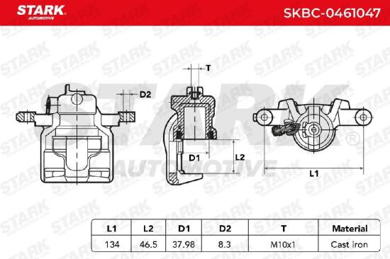 STARK SKBC-0461047 Bremssattel Bremszange Hinten rechts für HONDA CR-V III (RE) Bild STARK SKBC-0461047 Bremssattel Bremszange Hinten rechts für HONDA CR-V III (RE)