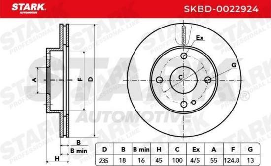 STARK SKBD-0022924 2x Bremsscheiben Vorne Ø235mm Belüftet für MAZDA MX-5 I Bild STARK SKBD-0022924 2x Bremsscheiben Vorne Ø235mm Belüftet für MAZDA MX-5 I