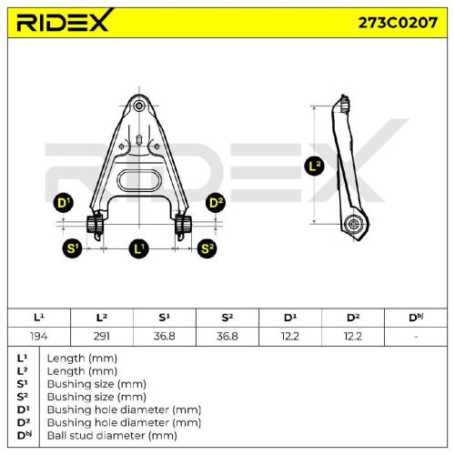 RIDEX 273C0207 Lenker Radaufhängung Querlenker Front beidseitig für SMART Bild RIDEX 273C0207 Lenker Radaufhängung Querlenker Front beidseitig für SMART