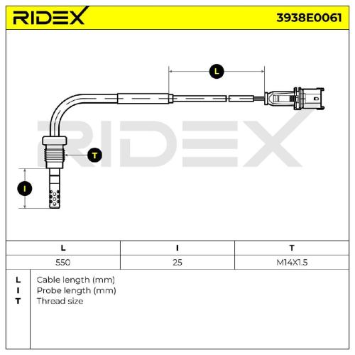 RIDEX 3938E0061 Abgastemperatursensor 2-Polig für FIAT PANDA (169) 51779770 Bild RIDEX 3938E0061 Abgastemperatursensor 2-Polig für FIAT PANDA (169) 51779770