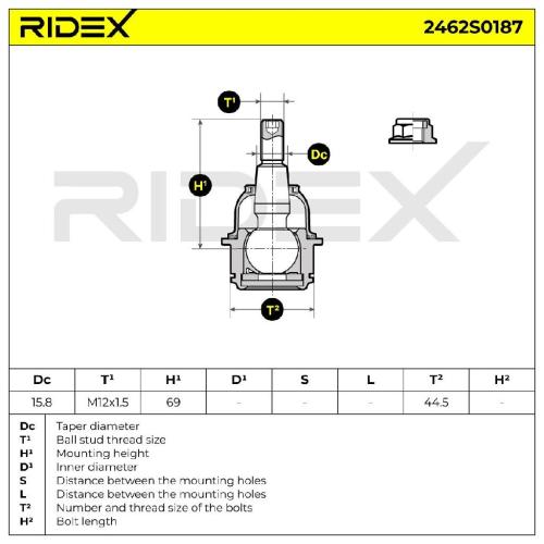 RIDEX 2462S0187 Traggelenk Führungsgelenk Vorne für FIAT Freemont (345) Bild RIDEX 2462S0187 Traggelenk Führungsgelenk Vorne für FIAT Freemont (345)