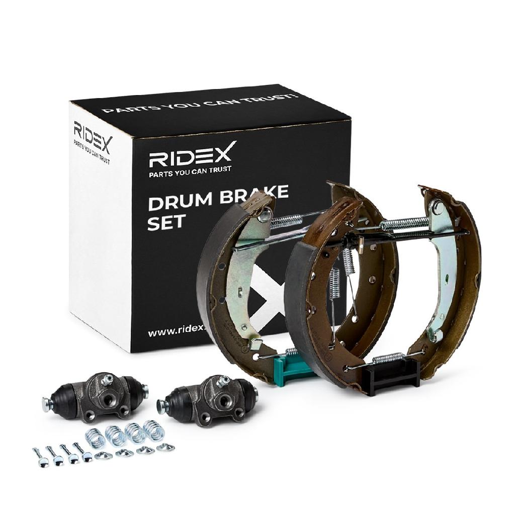 RIDEX Bremsenset Trommelbremse Bremsbacken Satz mit Radbremszylinder Hinten