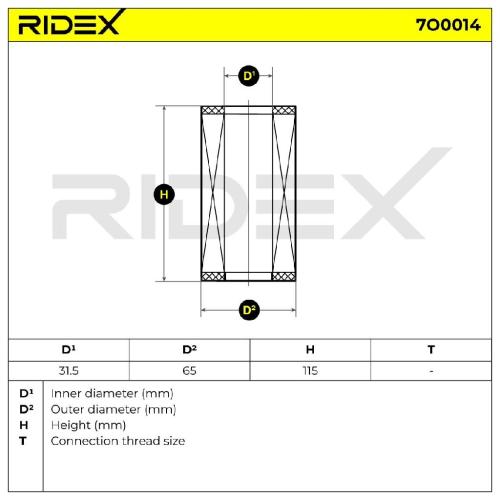RIDEX Ölfilter Motorölfilter Filtereinsatz mit Dichtungen 7O0014 Bild RIDEX Ölfilter Motorölfilter Filtereinsatz mit Dichtungen 7O0014