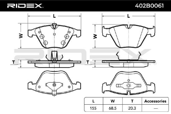 RIDEX Bremsbelagsatz Bremsbeläge Vorne für BMW 3 Touring (E91) 3 Limousine (E90) Bild RIDEX Bremsbelagsatz Bremsbeläge Vorne für BMW 3 Touring (E91) 3 Limousine (E90)