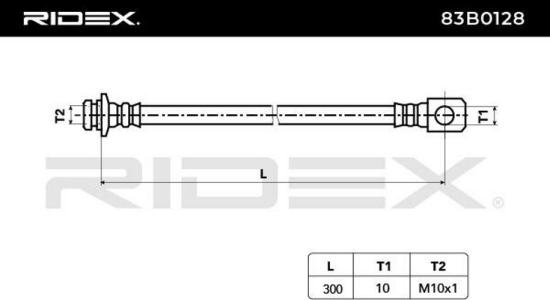 RIDEX Bremsschlauch 83B0128 VORNE beidseitig BREMSSCHLÄUCHE Länge: 300mm Bild RIDEX Bremsschlauch 83B0128 VORNE beidseitig BREMSSCHLÄUCHE Länge: 300mm