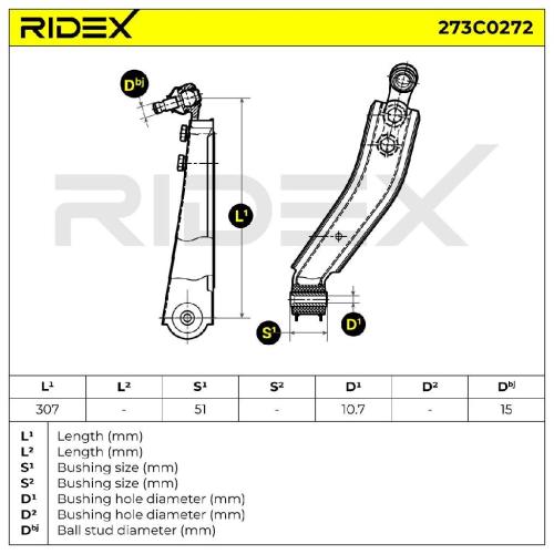 RIDEX 273C0272 Lenker Radaufhängung Querlenker Front für OPEL Corsa B Schrägheck Bild RIDEX 273C0272 Lenker Radaufhängung Querlenker Front für OPEL Corsa B Schrägheck