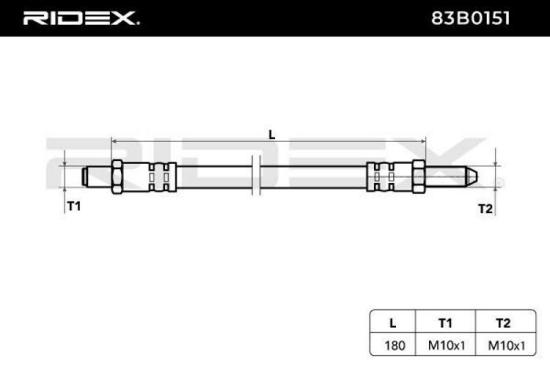 RIDEX Bremsschlauch 83B0151 HINTEN BREMSSCHLÄUCHE Länge: 180mm für FORD SIERRA Bild RIDEX Bremsschlauch 83B0151 HINTEN BREMSSCHLÄUCHE Länge: 180mm für FORD SIERRA
