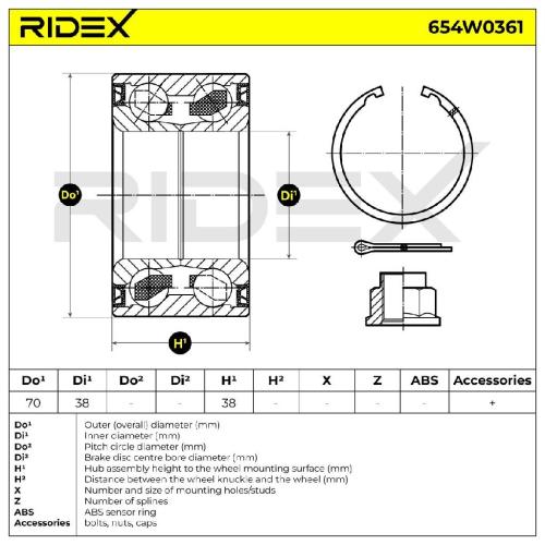 RIDEX 654W0361 Radlagersatz pro 1 Rad Vorne für VW Transporter T5 Kastenwagen Bild RIDEX 654W0361 Radlagersatz pro 1 Rad Vorne für VW Transporter T5 Kastenwagen