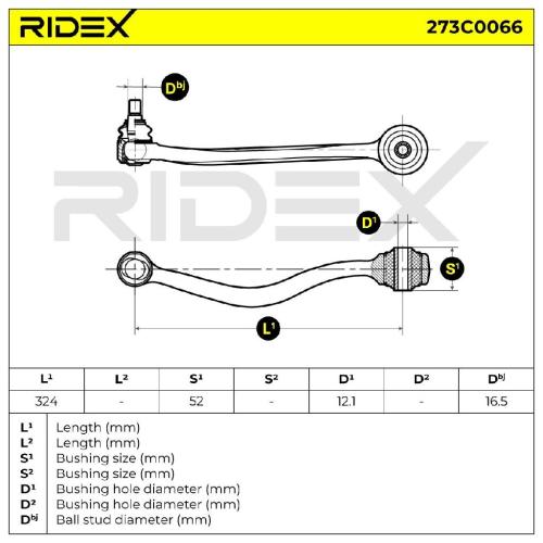 RIDEX 273C0066 Lenker Radaufhängung Querlenker Front rechts für BMW 5 Limousine Bild RIDEX 273C0066 Lenker Radaufhängung Querlenker Front rechts für BMW 5 Limousine