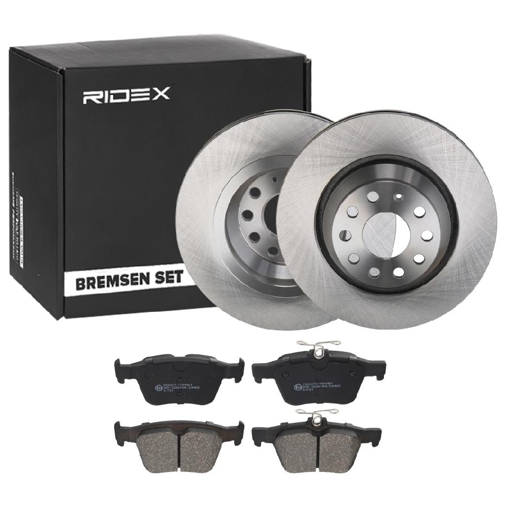 RIDEX Bremsenset Hinten Belüftet Ø310mm - Bremsscheiben und Beläge für VW