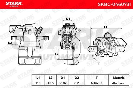 STARK SKBC-0460731 Bremssattel Bremszange Hinten links für OPEL Meriva A (X03) Bild STARK SKBC-0460731 Bremssattel Bremszange Hinten links für OPEL Meriva A (X03)