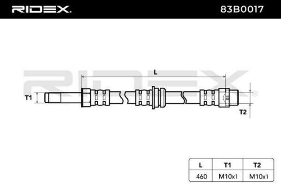 RIDEX Bremsschlauch 83B0017 HINTEN BREMSSCHLÄUCHE Länge: 460mm für BMW 3 Touring Bild RIDEX Bremsschlauch 83B0017 HINTEN BREMSSCHLÄUCHE Länge: 460mm für BMW 3 Touring