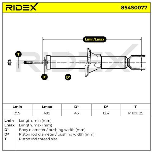 RIDEX 854S0077 2x Stoßdämpfer Gasdruck Hinten für HONDA CIVIC VI Hatchback Bild RIDEX 854S0077 2x Stoßdämpfer Gasdruck Hinten für HONDA CIVIC VI Hatchback