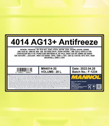MANNOL Kühlmittel Kühlflüssigkeit G13+ gelb Fertigmischung 20L Kühlerfrostschutz Bild MANNOL Kühlmittel Kühlflüssigkeit G13+ gelb Fertigmischung 20L Kühlerfrostschutz