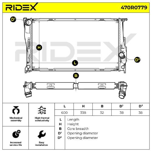 RIDEX 470R0779 Motorkühler / Wasserkühler für BMW 3 Touring (E91) 17117547059 Bild RIDEX 470R0779 Motorkühler / Wasserkühler für BMW 3 Touring (E91) 17117547059