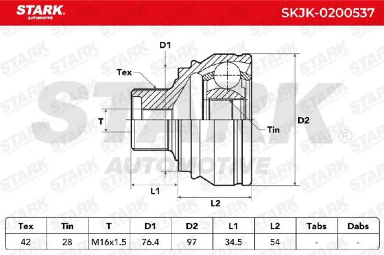 STARK SKJK-0200537 Gelenksatz Antriebswelle Achswelle Vorne radseitig für AUDI Bild STARK SKJK-0200537 Gelenksatz Antriebswelle Achswelle Vorne radseitig für AUDI
