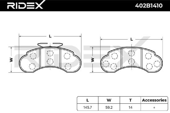RIDEX Bremsbelagsatz Bremsbeläge Vorne passend für MERCEDES-BENZ 100 Bus (631) Bild RIDEX Bremsbelagsatz Bremsbeläge Vorne passend für MERCEDES-BENZ 100 Bus (631)