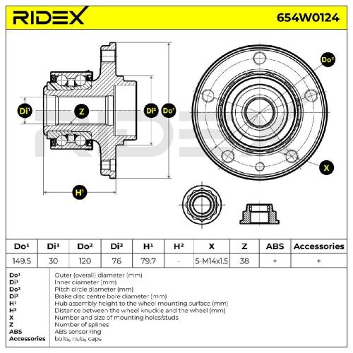 RIDEX 654W0124 Radlagersatz pro 1 Rad Vorne Hinten Kugellager Kegelrollenlager Bild RIDEX 654W0124 Radlagersatz pro 1 Rad Vorne Hinten Kugellager Kegelrollenlager