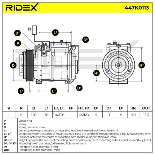 RIDEX A/C Kompressor für Klimaanlage Klimakompressor mit ID: 10PA17C PAG 46 mit Bild RIDEX A/C Kompressor für Klimaanlage Klimakompressor mit ID: 10PA17C PAG 46 mit
