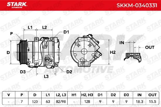 STARK A/C Kompressor für Klimaanlage Klimakompressor PAG 46 7-Rillen für TOYOTA Bild STARK A/C Kompressor für Klimaanlage Klimakompressor PAG 46 7-Rillen für TOYOTA