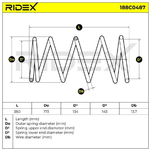 RIDEX 188C0487 2x Federn Fahrwerksfedern Vorne für NISSAN ALMERA TINO (V10) Bild RIDEX 188C0487 2x Federn Fahrwerksfedern Vorne für NISSAN ALMERA TINO (V10)
