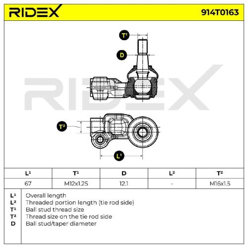 RIDEX Spurstangenkopf Vorderachse links außen Traggelenk 914T0163 mit für OPEL Bild RIDEX Spurstangenkopf Vorderachse links außen Traggelenk 914T0163 mit für OPEL