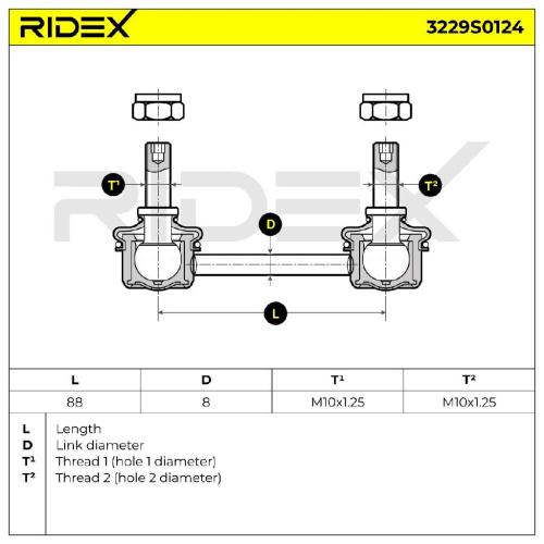 RIDEX 1x Koppelstange Stabilisator Hinten beidseitig für FORD USA PROBE II (ECP) Bild RIDEX 1x Koppelstange Stabilisator Hinten beidseitig für FORD USA PROBE II (ECP)
