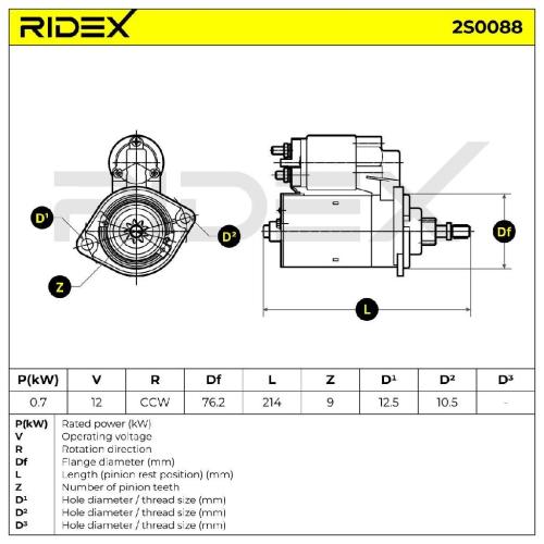 RIDEX Motor Starter/Anlasser 0,7kW für VW Kaefer Typ 1 Kaefer Cabrio (15) Bild RIDEX Motor Starter/Anlasser 0,7kW für VW Kaefer Typ 1 Kaefer Cabrio (15)
