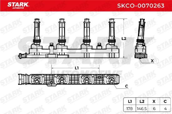 STARK SKCO-0070263 Zündspule 12V für OPEL ZAFIRA B (A05) 133879 6235037 90424480 Bild STARK SKCO-0070263 Zündspule 12V für OPEL ZAFIRA B (A05) 133879 6235037 90424480