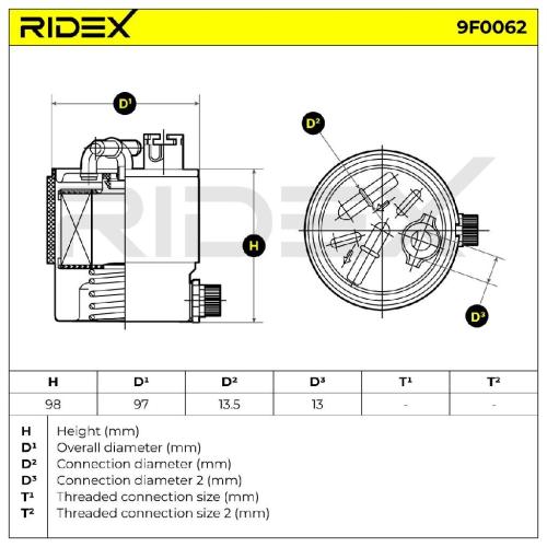 RIDEX 9F0062 Kraftstofffilter Line Filter mit Ventil für NISSAN 1541084A51000 Bild RIDEX 9F0062 Kraftstofffilter Line Filter mit Ventil für NISSAN 1541084A51000