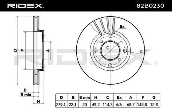 RIDEX 82B0230 2x Bremsscheiben Vorne Ø280mm Belüftet für NISSAN Bild RIDEX 82B0230 2x Bremsscheiben Vorne Ø280mm Belüftet für NISSAN