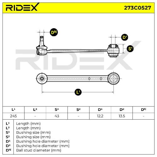 RIDEX 273C0527 Lenker Radaufhängung Querlenker Rear rechts links A2103501453 Bild RIDEX 273C0527 Lenker Radaufhängung Querlenker Rear rechts links A2103501453